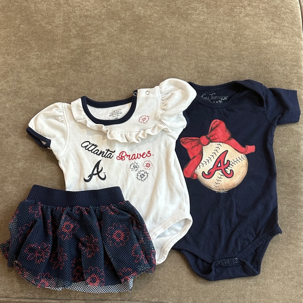 Atlanta Braves Onesie and Skirt Set